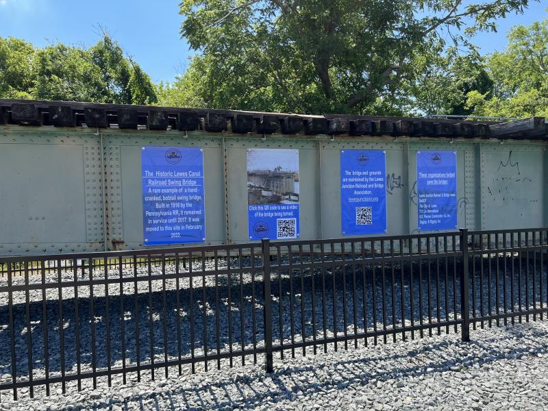 The temporary signs offer a little history.